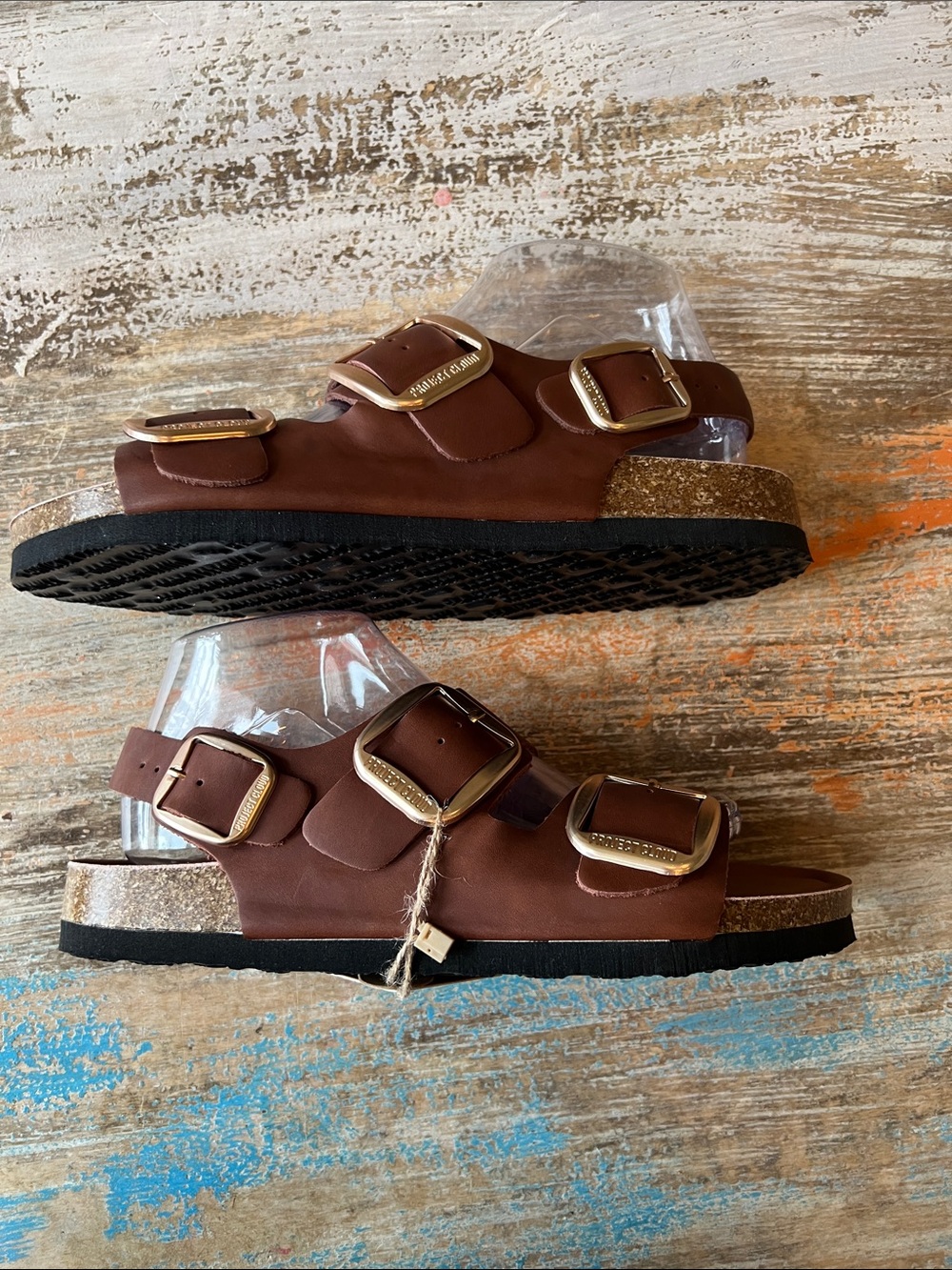 NWT Project Cloud Garda Genuine Leather Big Buckle Sandals Size 9 - Picture 11 of 14